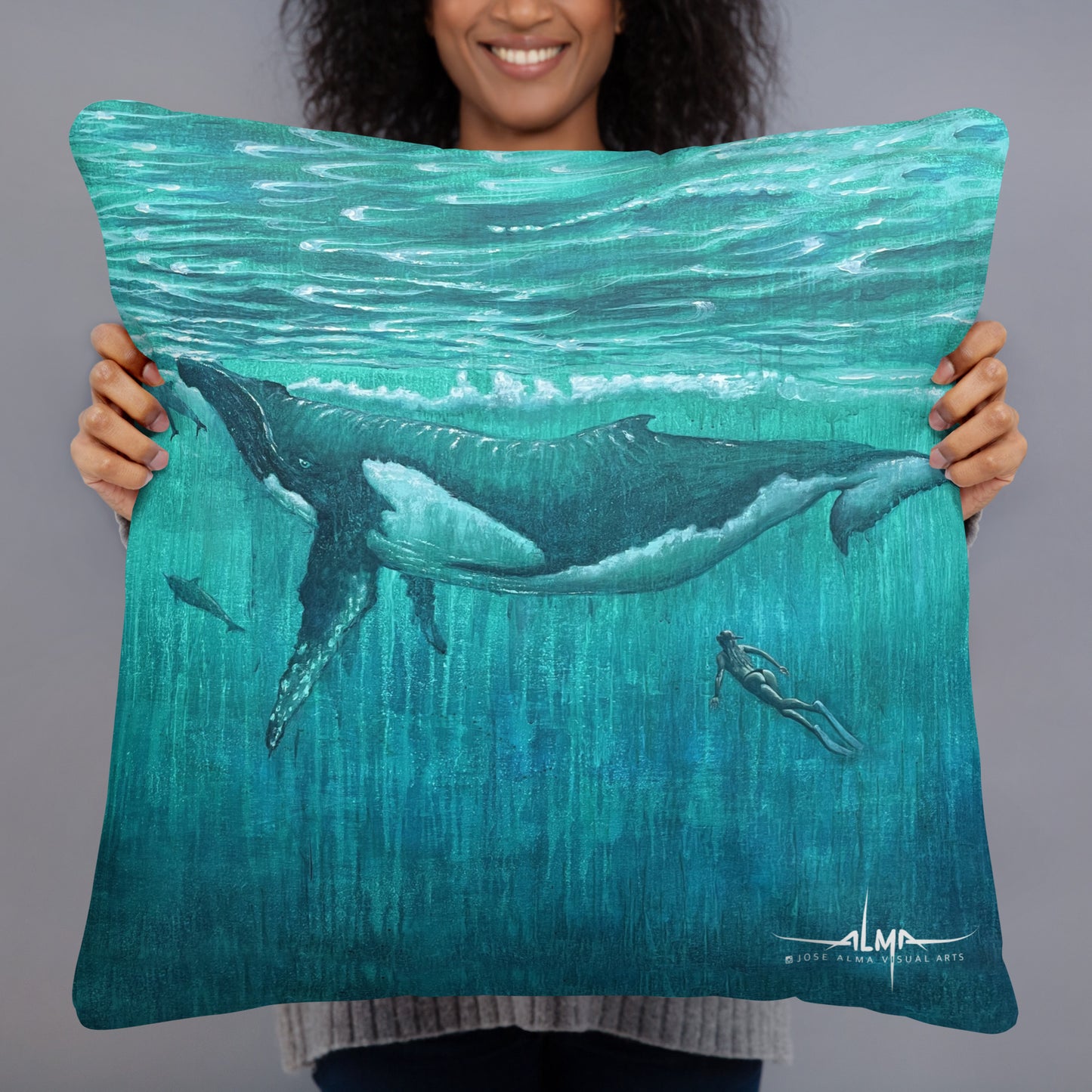 Cojín premium Ballena "Latidos del Océano"