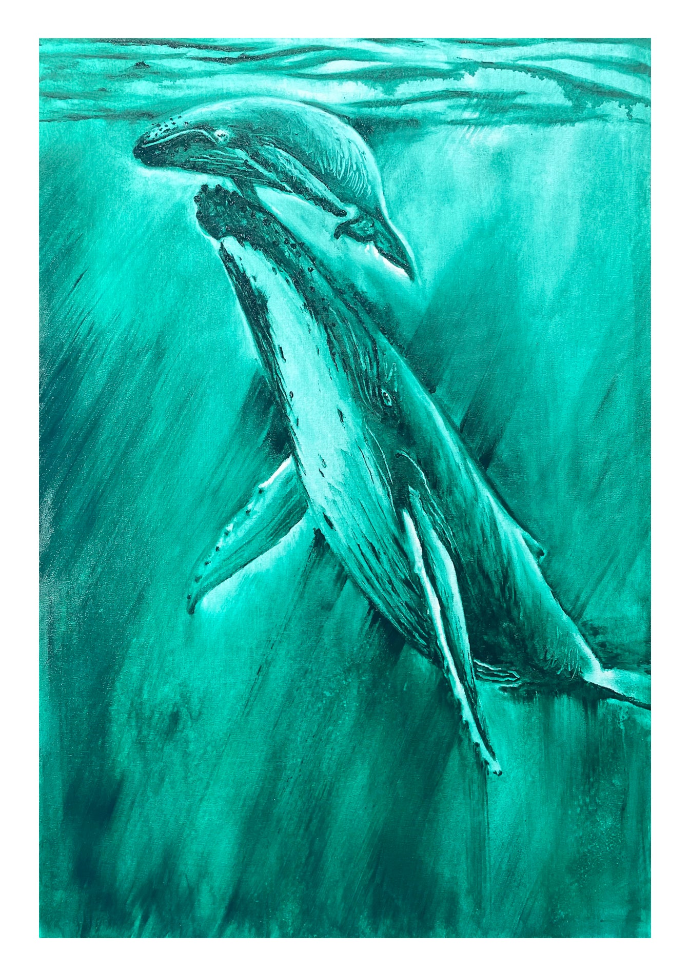 Cuadro "Susurros en el Verde Azul"