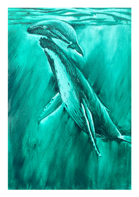 Cuadro "Susurros en el Verde Azul"