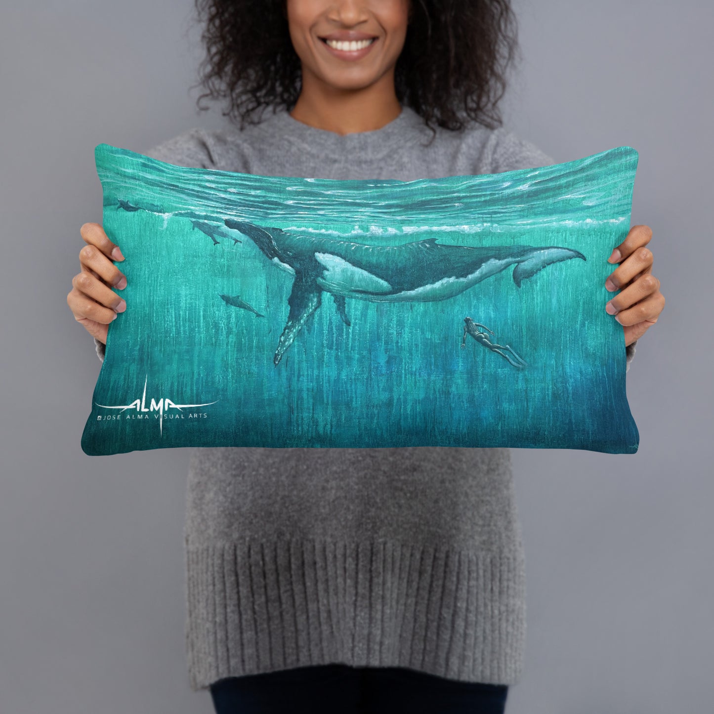 Cojín básico Ballena "Latidos del Océano"