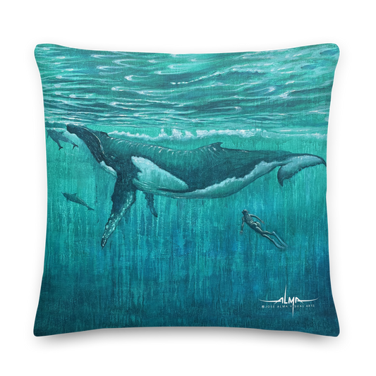 Cojín premium Ballena "Latidos del Océano"