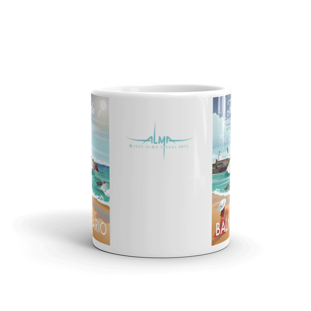 Taza blanca brillante BALNEARIO.