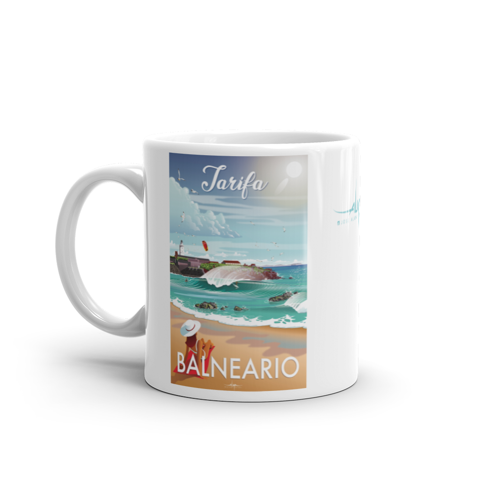 Taza blanca brillante BALNEARIO.