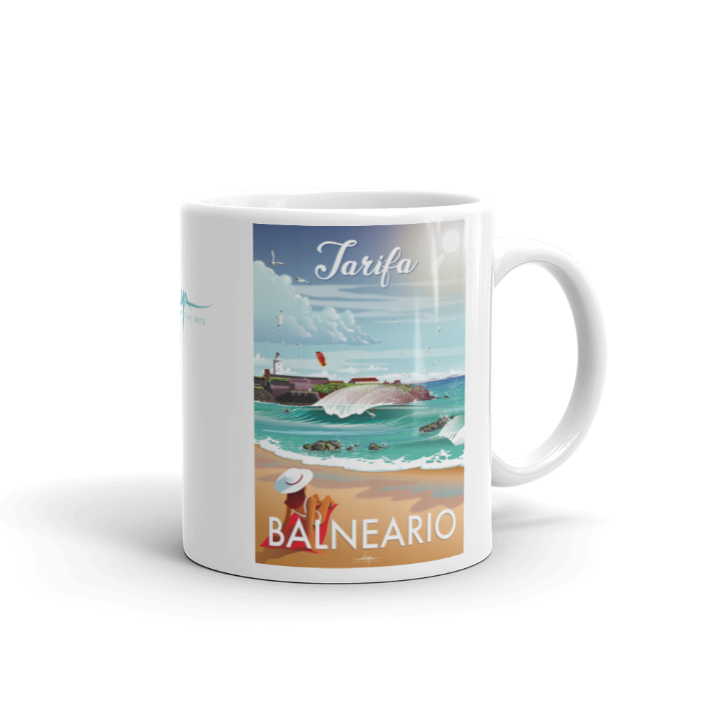 Taza blanca brillante BALNEARIO.