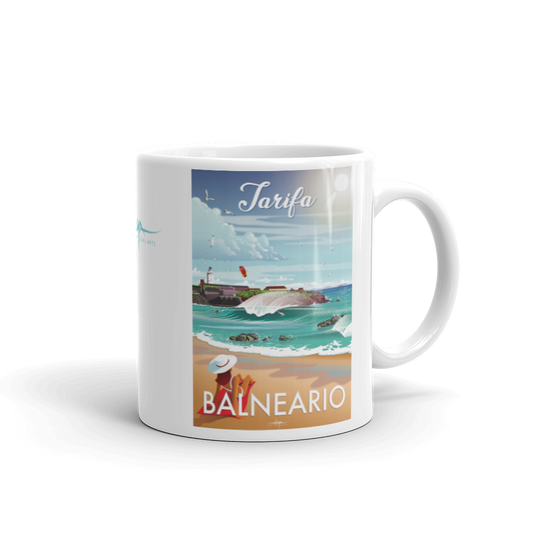 Taza blanca brillante BALNEARIO.